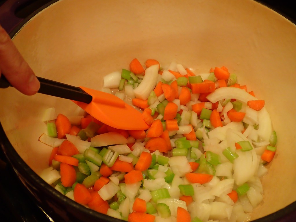 Cook vegetables until soft