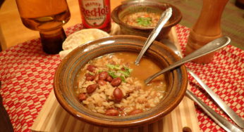 Dirty Rice Soup with Chicken Gizzards