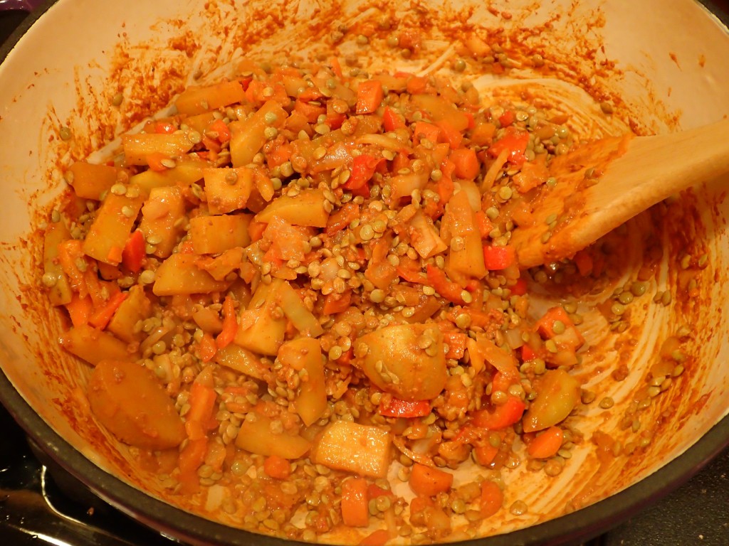Stir in lentils