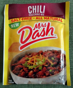 Mrs. Dash Chili Seasoning Mix, Front