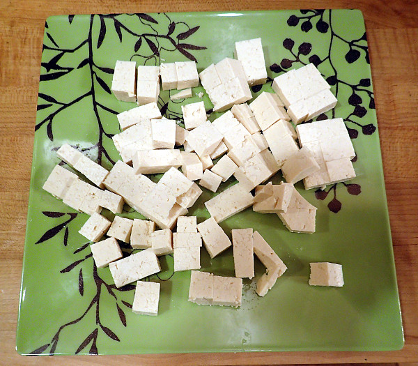 Cut tofu into 1/2-inch cubes