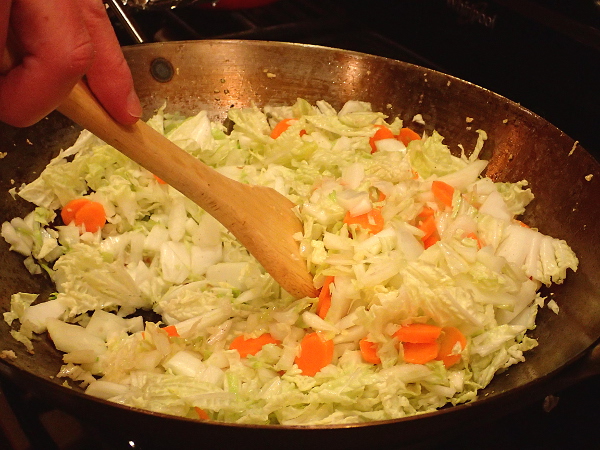 Add Napa cabbage