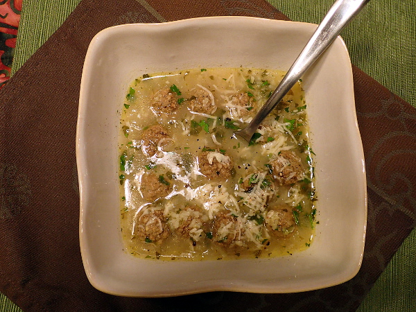 Greek Meatball Lemon Rice Soup