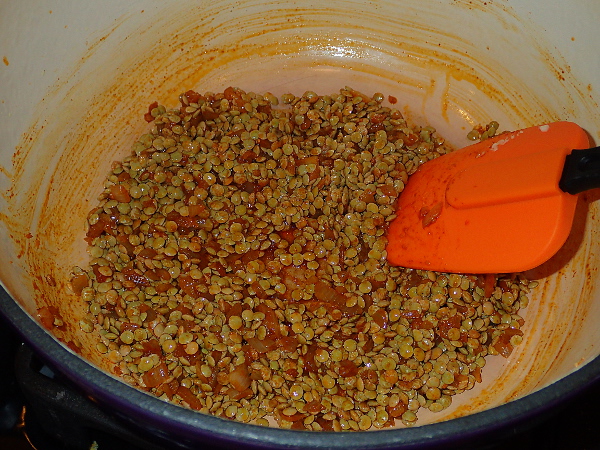 Stir in lentils