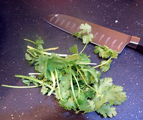 Chop fresh cilantro